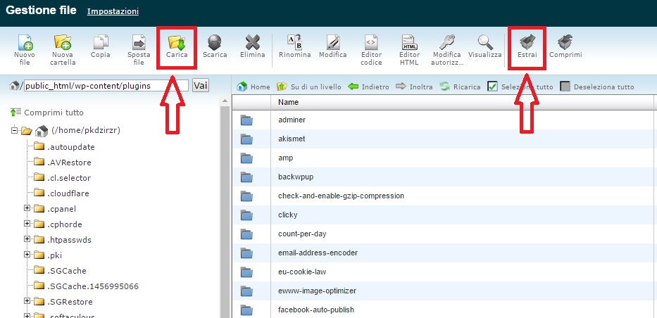 installare Plugin WordPress