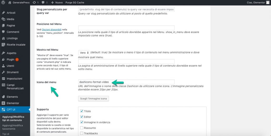 CPT UI dashicon