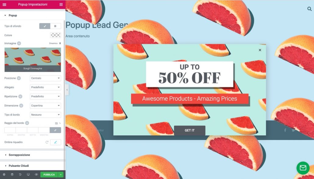 Popup builder stile
