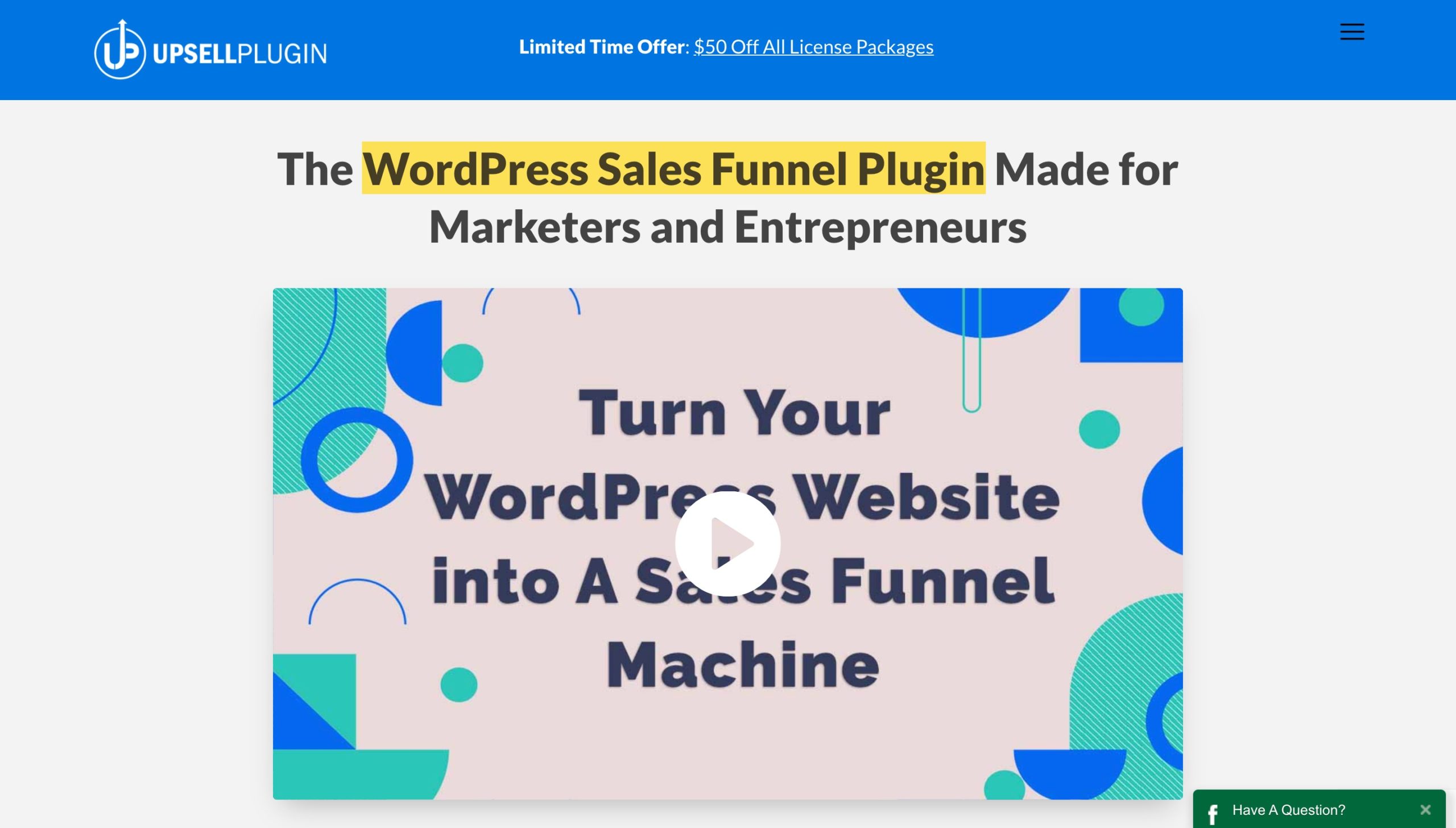 Upsell plugin